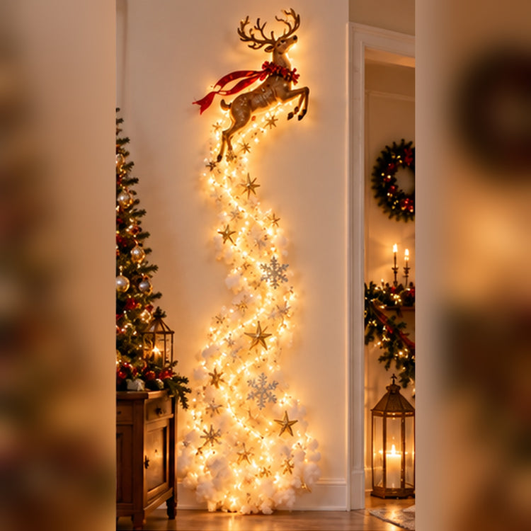 Scène de Noël Lumineuse LED – Traîneau du Père Noël et Rennes Enchantés