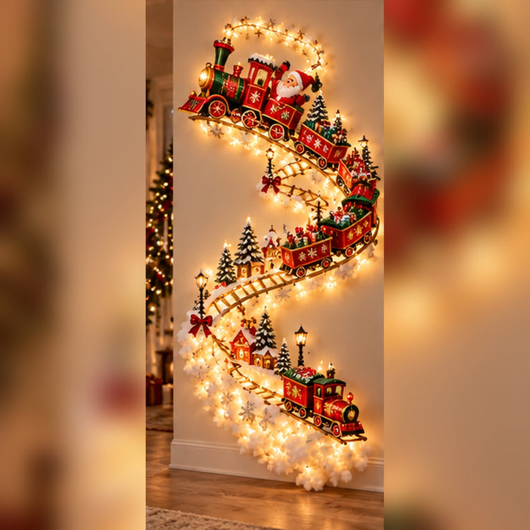 Scène de Noël Lumineuse LED – Traîneau du Père Noël et Rennes Enchantés