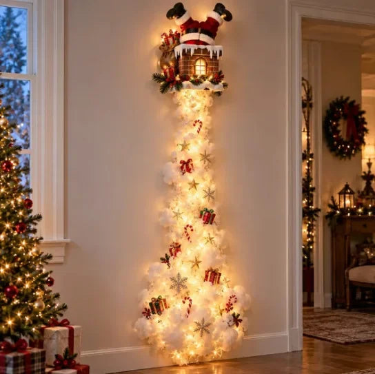 Scène de Noël Lumineuse LED – Traîneau du Père Noël et Rennes Enchantés